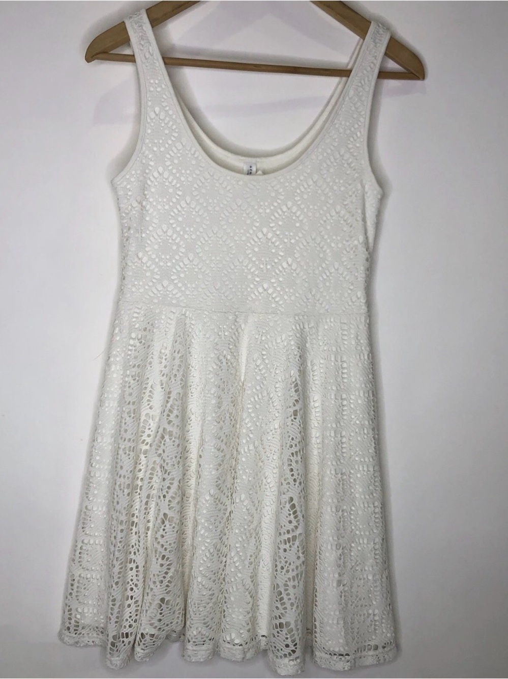 Aeropostale Crochet Mini Dress White Size Medium